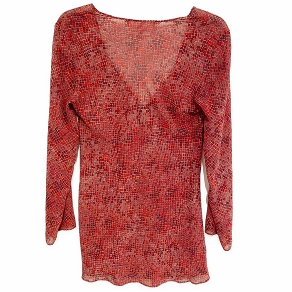 Victoria’s Secret | Sheer Snakeskin Swim Coverup Red Burgundy Size XS - Picture 2 of 6